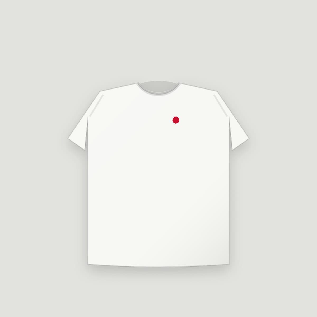 Camiseta “Lacre”, modelo Infantil, frente: Só o lacre vermelho no peito
