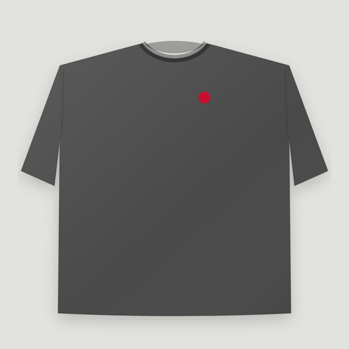Camiseta “Lacre”, modelo Oversized Premium, frente: Só o lacre vermelho no peito