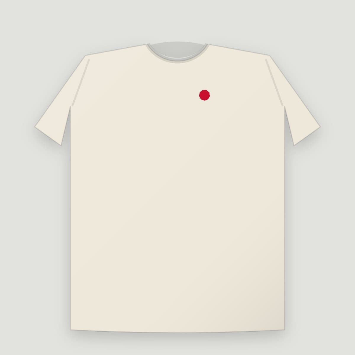 Camiseta “Lacre”, modelo Tradicional, frente: Só o lacre vermelho no peito