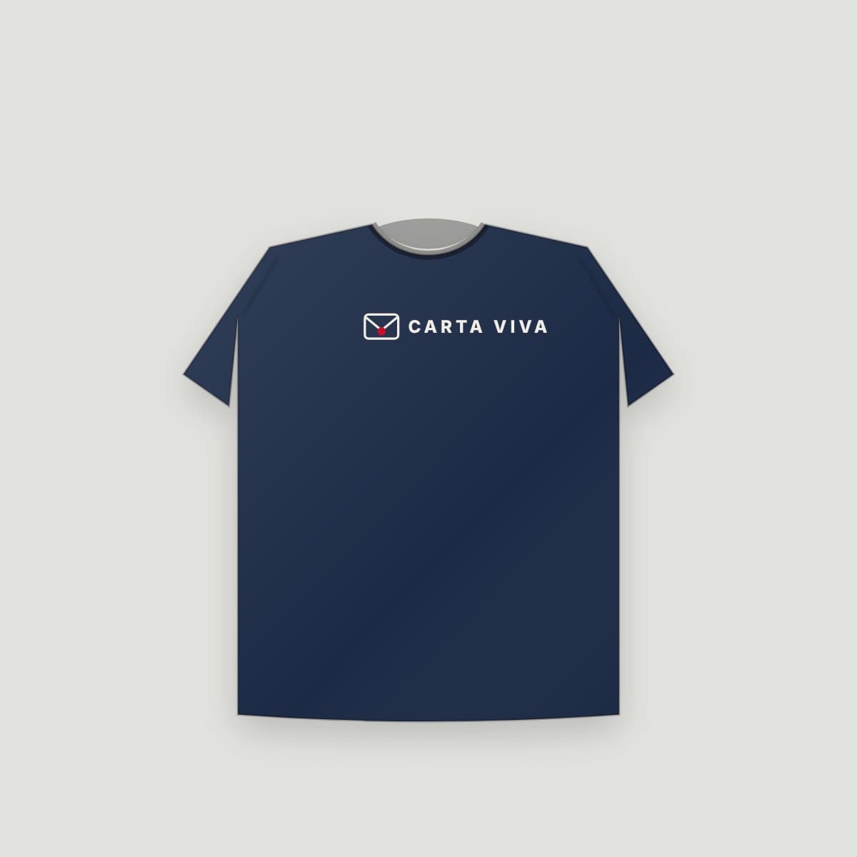 Camiseta “Carta Viva logo”, modelo Infantil, frente: Logo: envelope e "CARTA VIVA"
