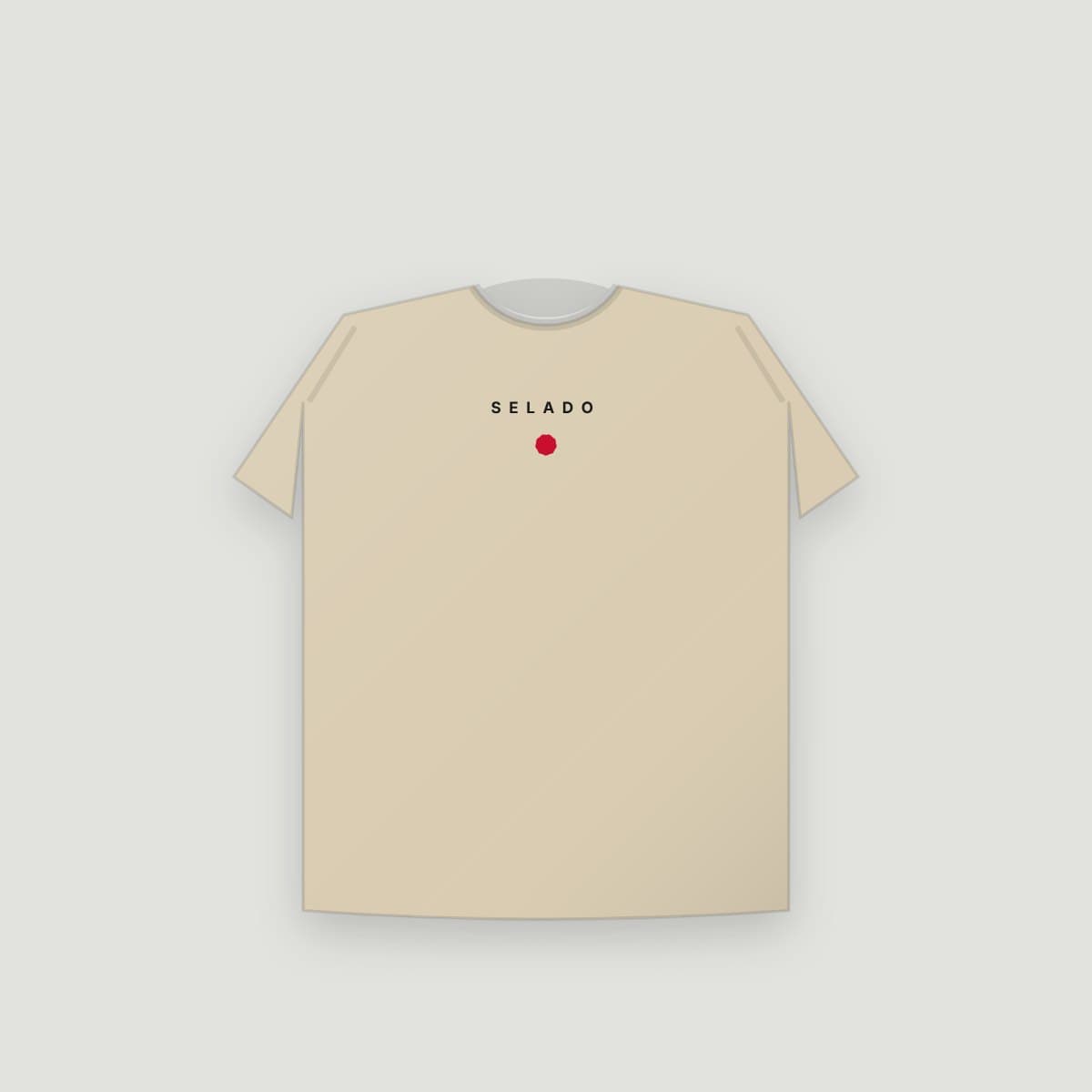 Camiseta “Selado”, modelo Infantil, frente: "SELADO" e um pequeno lacre